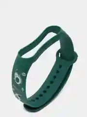 Зеленый ремешок Mi Band 5 / Mi Band 6, с рисунком, силиконовый