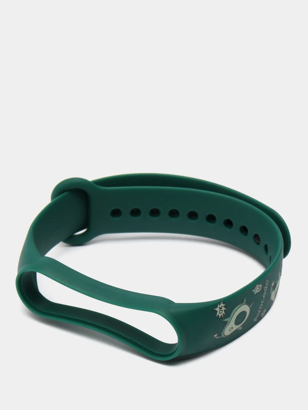 Зеленый ремешок Mi Band 5 / Mi Band 6, с рисунком, силиконовый