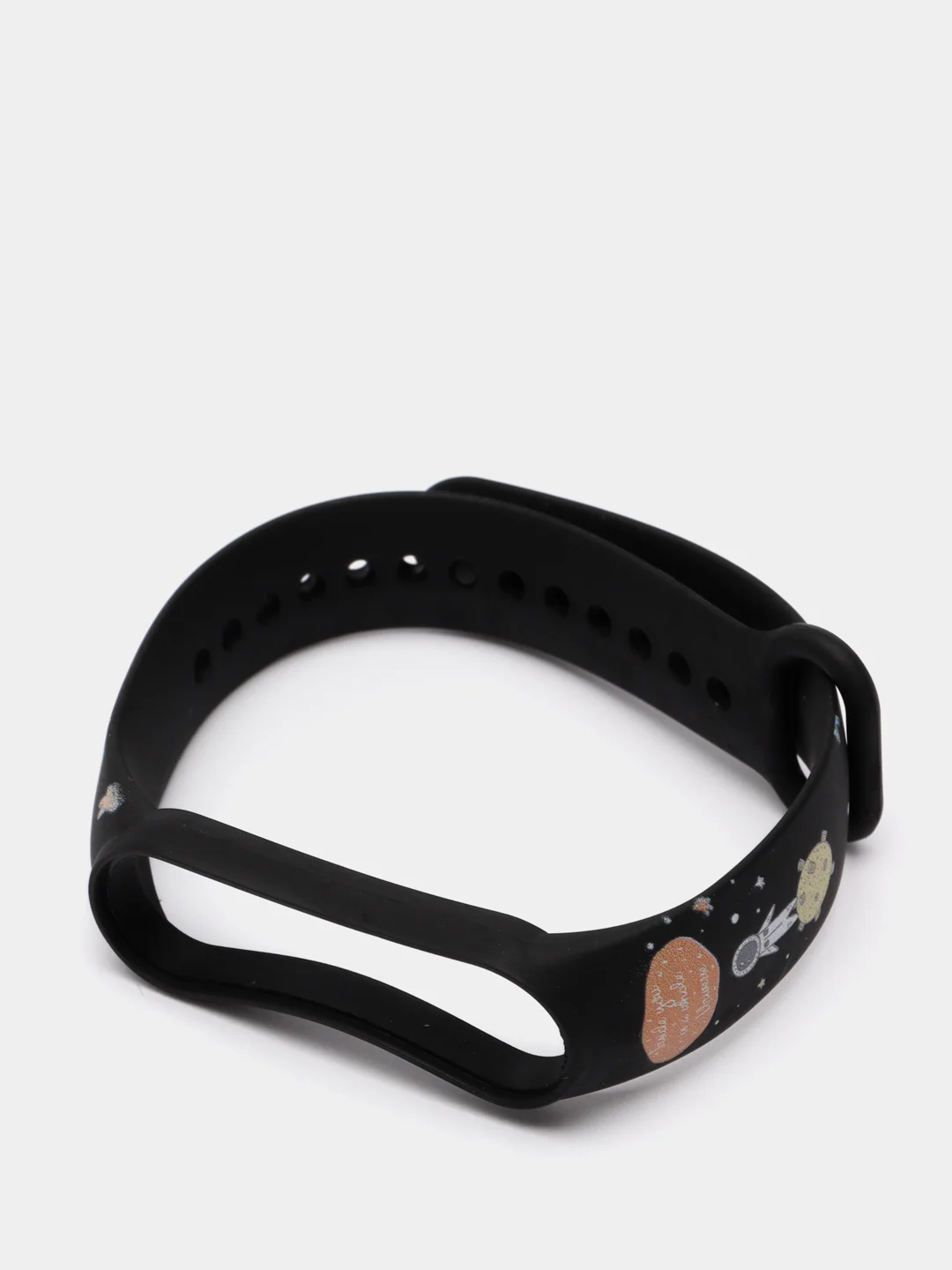 Черный ремешок Mi Band 5 / Mi Band 6, с рисунком, силиконовый