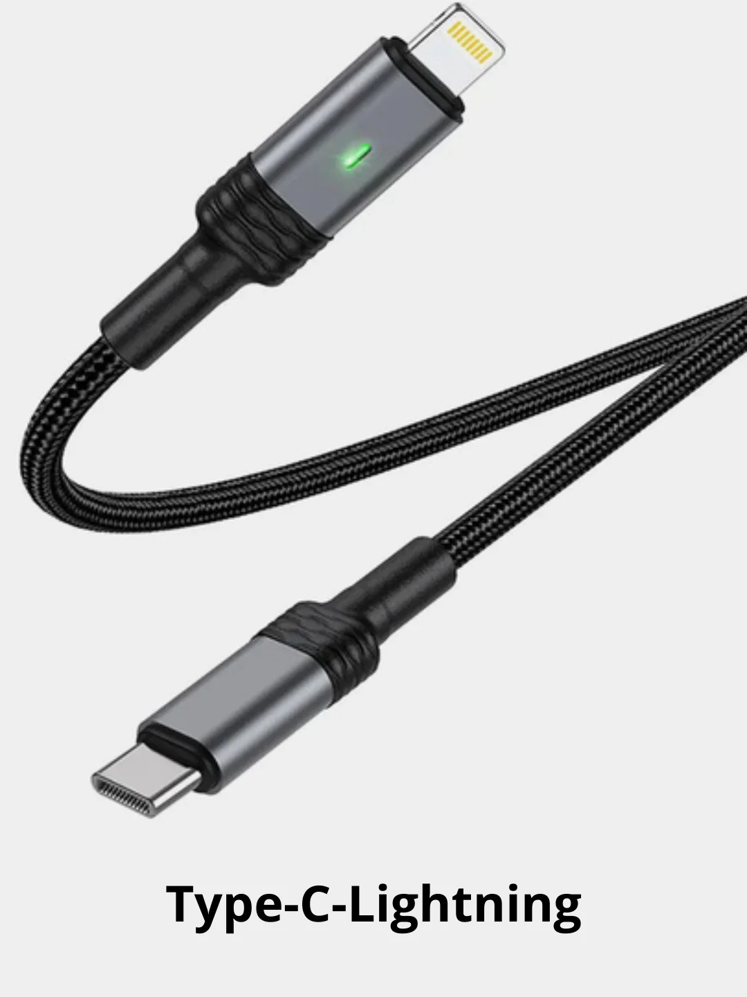 Черный usb-кабель BOROFONE BU30 Lightning / Type-C-Lightning, для Android и Apple iPhone