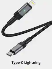 Черный usb-кабель BOROFONE BU30 Lightning / Type-C-Lightning, для Android и Apple iPhone