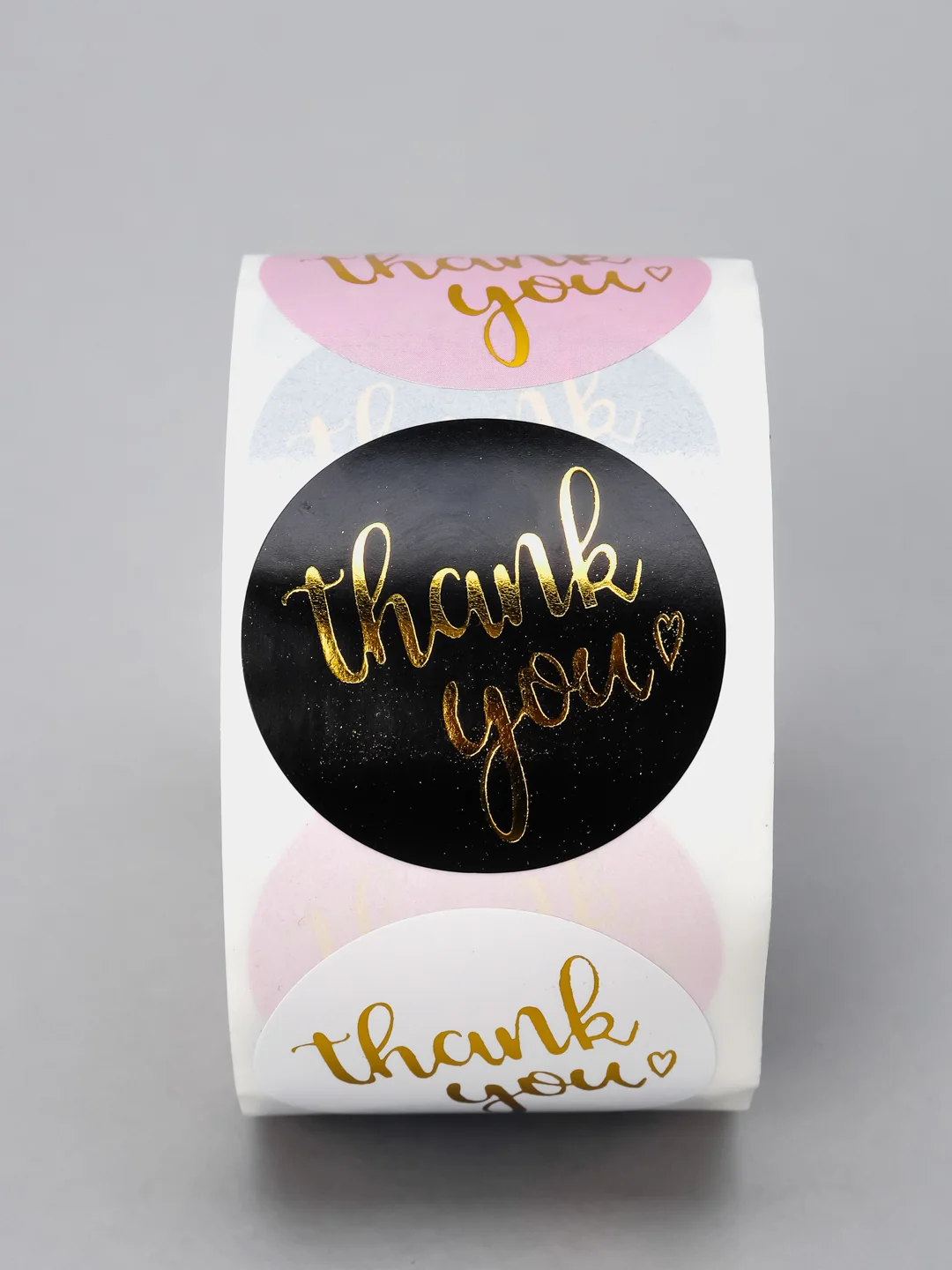 Наклейки Спасибо, "Thank You", 500 штук в рулоне