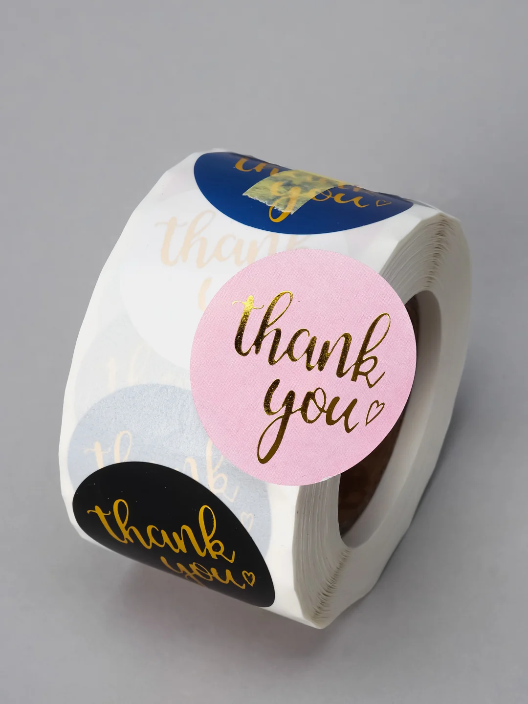 Наклейки Спасибо, "Thank You", 500 штук в рулоне