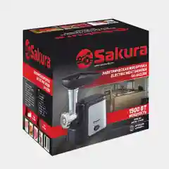 Черный мясорубка Sakura SA-6422BK, 1600 Вт