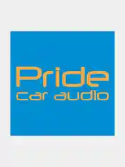 Золотой наклейка на авто с надписью "Pride car audio"