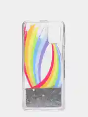 Коричневый чехол Samsung Galaxy M31s, Галакси М31с силиконовый переливающийся жидкий с блестками