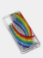 Коричневый чехол Samsung Galaxy M31s, Галакси М31с силиконовый переливающийся жидкий с блестками