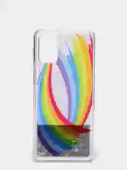 Коричневый чехол Samsung Galaxy M31s, Галакси М31с силиконовый переливающийся жидкий с блестками