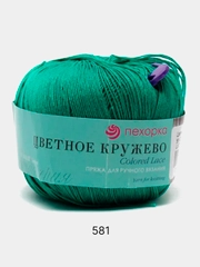 Пряжа Пехорка "Цветное Кружево", хлопок мерсеризованный, 50 г, 475 м