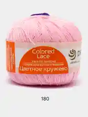Розовый пряжа Пехорка "Цветное Кружево", хлопок мерсеризованный, 50 г, 475 м
