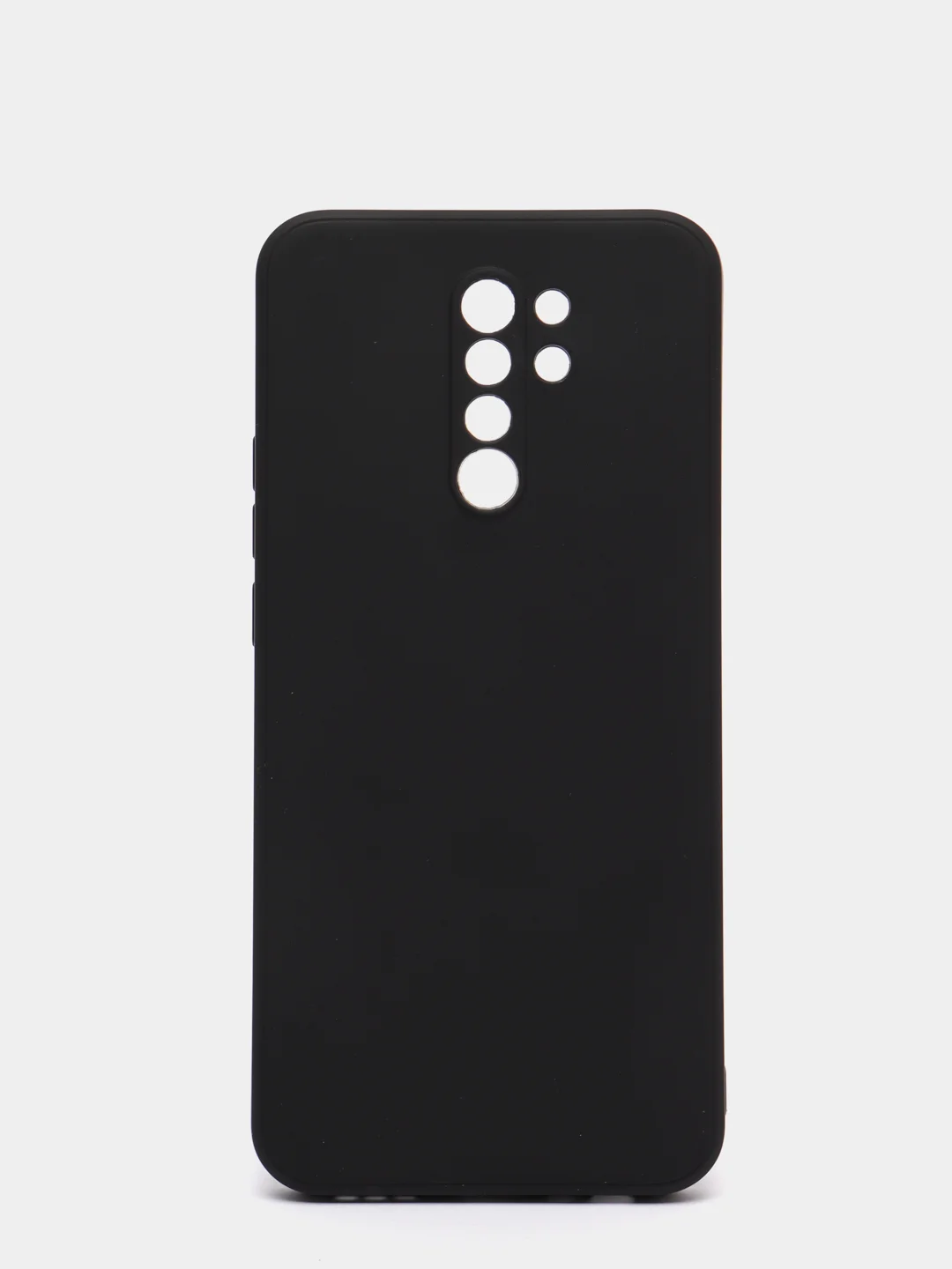 Черный чехол для Xiaomi Redmi 9 матовый, силиконовый, с закрытым низом и бархатом внутри