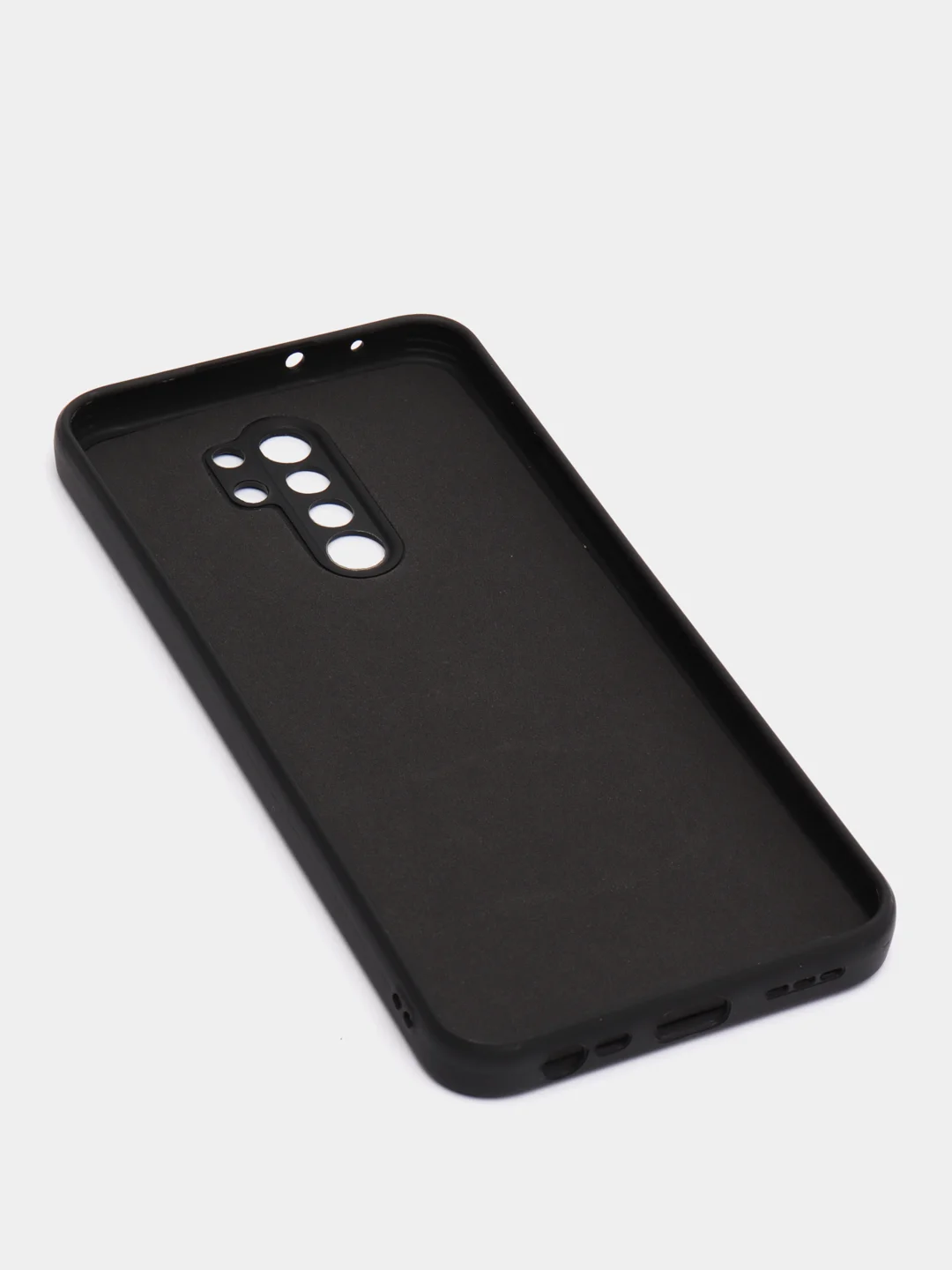 Черный чехол для Xiaomi Redmi 9 матовый, силиконовый, с закрытым низом и бархатом внутри