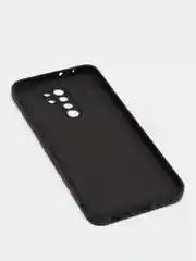 Черный чехол для Xiaomi Redmi 9 матовый, силиконовый, с закрытым низом и бархатом внутри