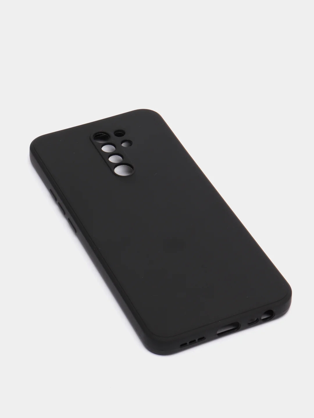 Черный чехол для Xiaomi Redmi 9 матовый, силиконовый, с закрытым низом и бархатом внутри