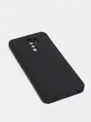 Черный чехол для Xiaomi Redmi 9 матовый, силиконовый, с закрытым низом и бархатом внутри