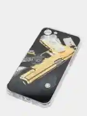 Золотой чехол iPhone 12 / 12 Pro, 12 Pro Max, 12 Mini чехол силиконовый с рисунком