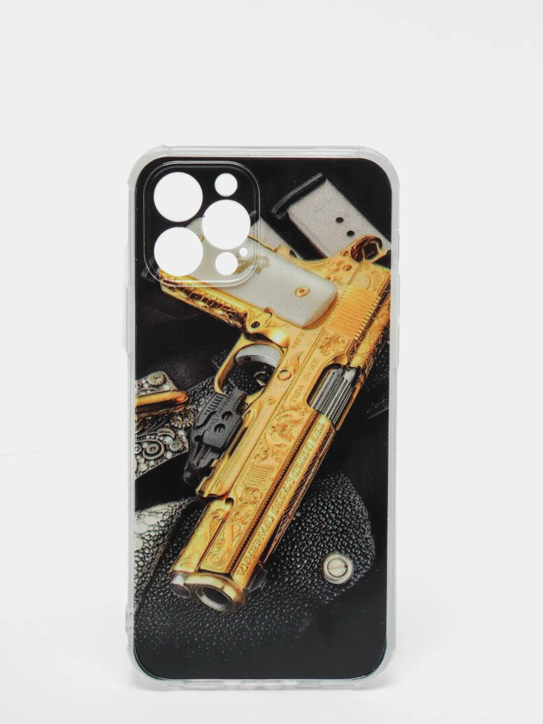 Золотой чехол iPhone 12 / 12 Pro, 12 Pro Max, 12 Mini чехол силиконовый с рисунком