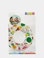 Тёмно-розовый детский надувной круг для плавания, 51 см, от 3-6 лет, INTEX