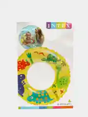 Желтый детский надувной круг для плавания 61 см, 6-10 лет Intex