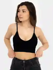Черный женский топ базовый