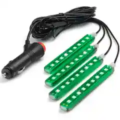 Зеленый диодная подсветка салона и зоны ног автомобиля ElectroKot, 4 модуля, 36 LED, разные цвета