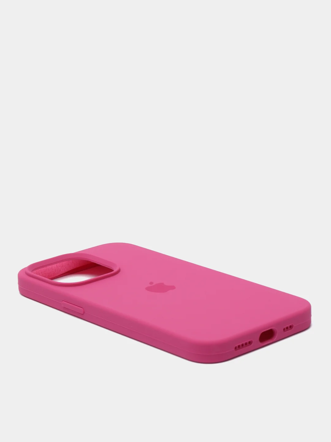 Тёмно-розовый чехол для iPhone 13, Pro, Max, Silicone закрытый низ с логотипом