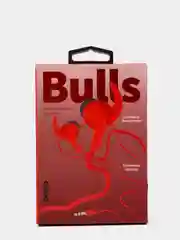 Красный наушники Perfeo Bulls, тканевый провод, Внутриканальные