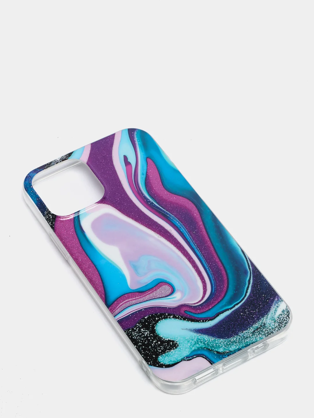 Индиго чехол iPhone 12 / 12 Pro (6.1), 12 mini (5.4) силиконовый с мраморным рисунком