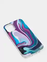 Индиго чехол iPhone 12 / 12 Pro (6.1), 12 mini (5.4) силиконовый с мраморным рисунком