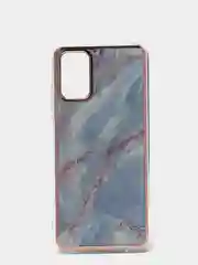 Синий меланж чехол Samsung Galaxy A03s, Самсунг Галакси А03с силиконовый с мраморным рисунком