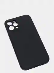 Черный чехол для iPhone 12 PRO MAX матовый силиконовый с закрытым низом и бархатом внутри