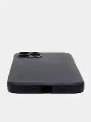 Черный чехол для iPhone 12 PRO MAX матовый силиконовый с закрытым низом и бархатом внутри