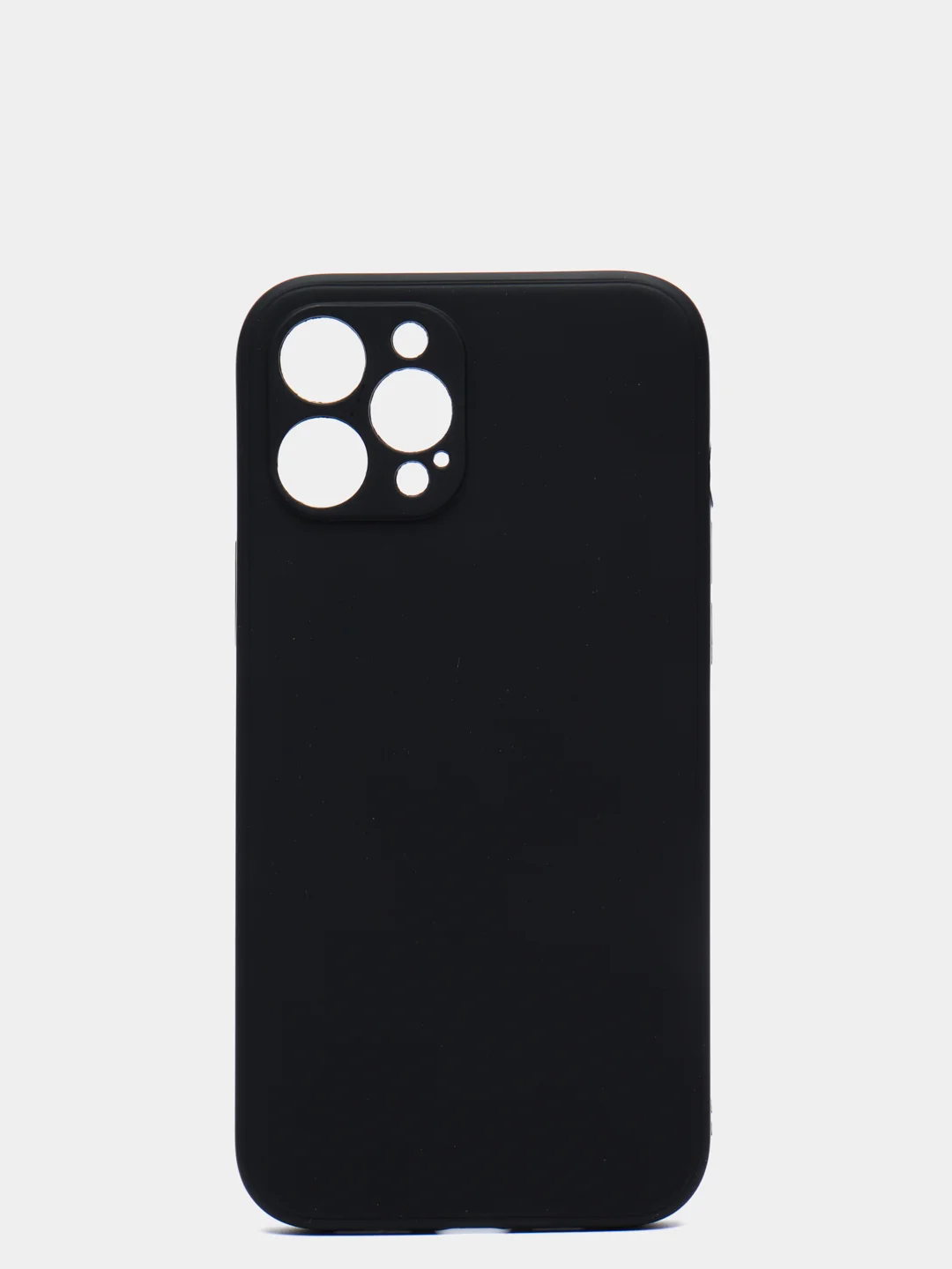 Черный чехол для iPhone 12 PRO MAX матовый силиконовый с закрытым низом и бархатом внутри