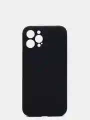 Черный чехол для iPhone 12 PRO MAX матовый силиконовый с закрытым низом и бархатом внутри