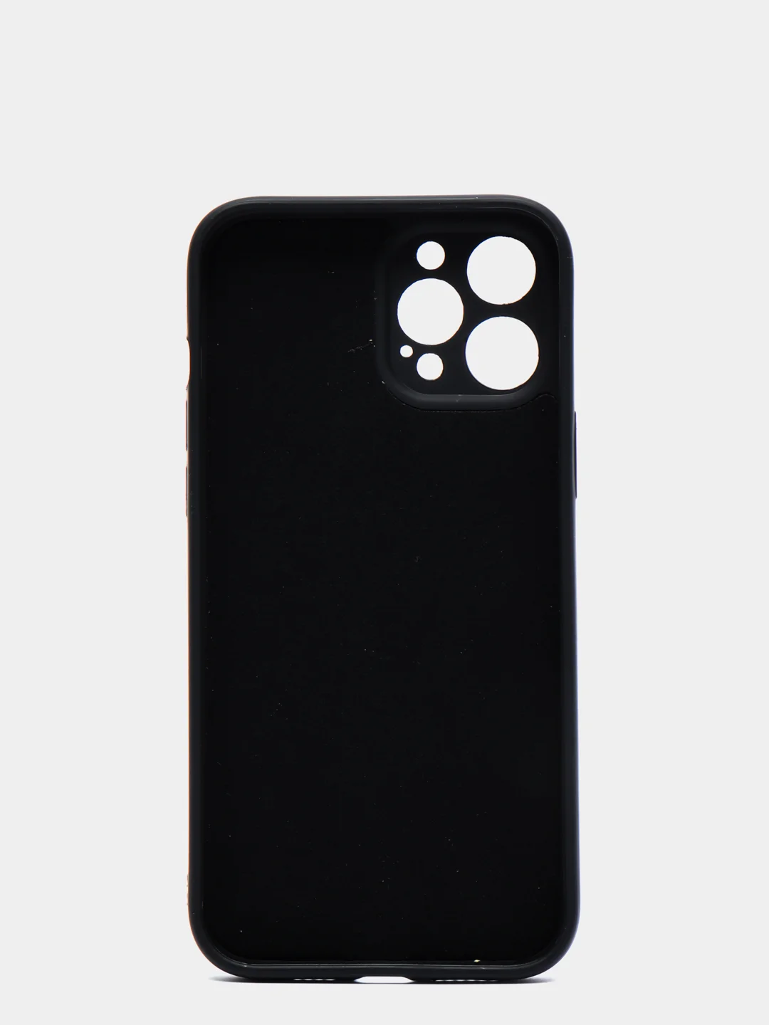 Черный чехол для iPhone 12 PRO MAX матовый силиконовый с закрытым низом и бархатом внутри