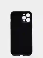 Черный чехол для iPhone 12 PRO MAX матовый силиконовый с закрытым низом и бархатом внутри