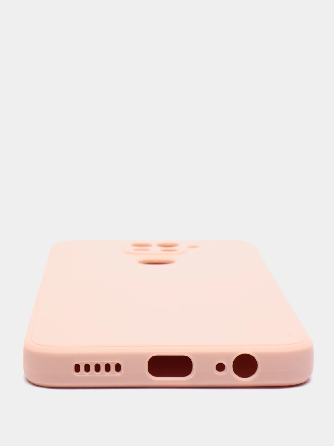 Коралловый меланж чехол для Xiaomi Redmi Note 9, матовый, силиконовый, с закрытым низом и бархатом внутри