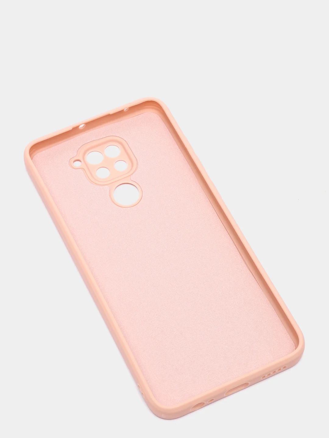 Коралловый меланж чехол для Xiaomi Redmi Note 9, матовый, силиконовый, с закрытым низом и бархатом внутри