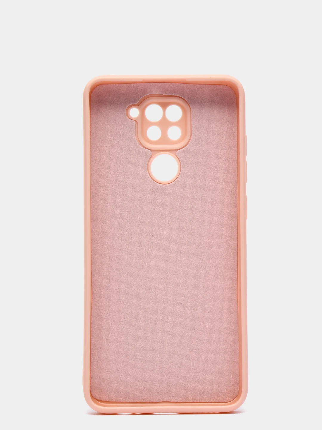 Коралловый меланж чехол для Xiaomi Redmi Note 9, матовый, силиконовый, с закрытым низом и бархатом внутри