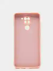 Коралловый меланж чехол для Xiaomi Redmi Note 9, матовый, силиконовый, с закрытым низом и бархатом внутри