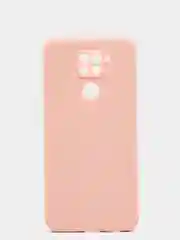 Коралловый меланж чехол для Xiaomi Redmi Note 9, матовый, силиконовый, с закрытым низом и бархатом внутри