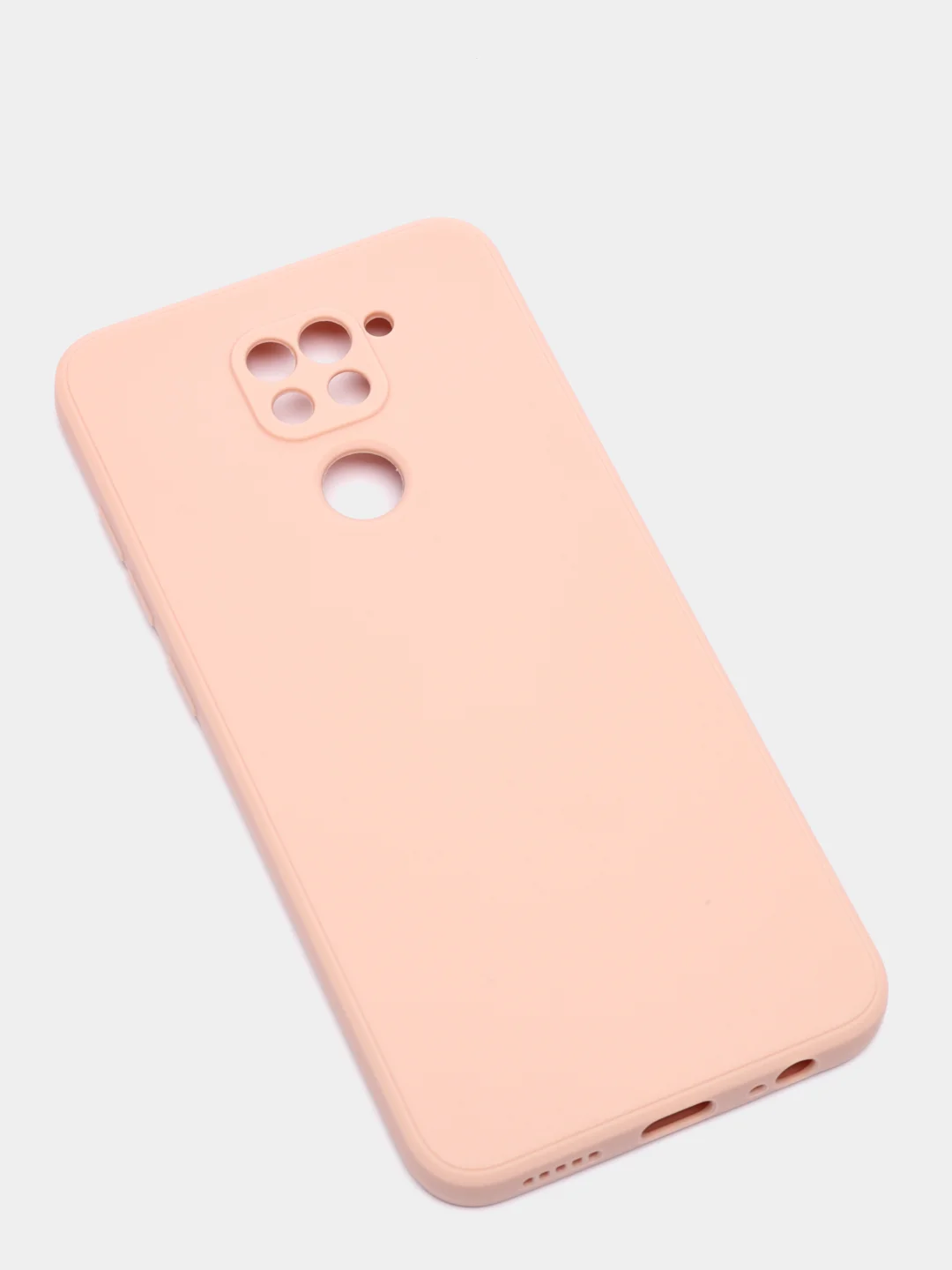 Коралловый меланж чехол для Xiaomi Redmi Note 9, матовый, силиконовый, с закрытым низом и бархатом внутри
