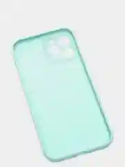 Бирюзовый чехол для iPhone 12 PRO MAX матовый силиконовый с закрытым низом и бархатом внутри