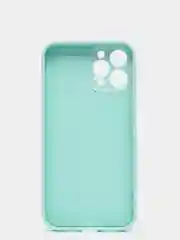 Бирюзовый чехол для iPhone 12 PRO MAX матовый силиконовый с закрытым низом и бархатом внутри