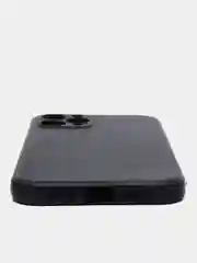 Черный чехол силиконовый iPhone 12 PRO матовый с защитой камер, закрытым низом и бархатом внутри