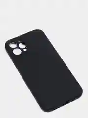 Черный чехол силиконовый iPhone 12 PRO матовый с защитой камер, закрытым низом и бархатом внутри