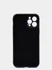 Черный чехол силиконовый iPhone 12 PRO матовый с защитой камер, закрытым низом и бархатом внутри
