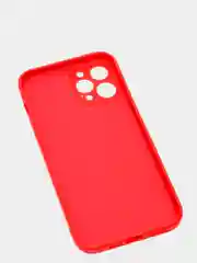 Красный чехол для iPhone 12 PRO MAX матовый силиконовый с закрытым низом и бархатом внутри