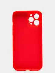 Красный чехол для iPhone 12 PRO MAX матовый силиконовый с закрытым низом и бархатом внутри