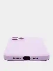 Лавандовый чехол для iPhone 12 PRO MAX матовый силиконовый с закрытым низом и бархатом внутри